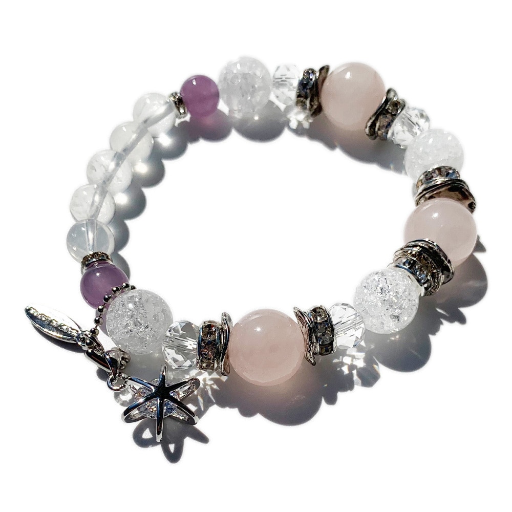 ミルキークォーツ ローズクォーツ レディース パワーストーン ブレスレット 天然石