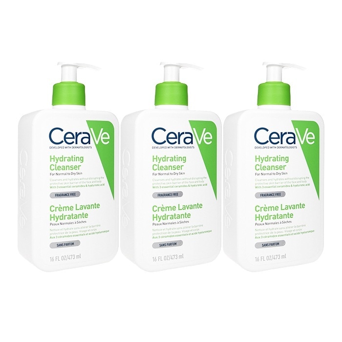 セラヴィ ハイドレーティングクレンザー 473ml 3本 CeraVe Hydrating Cleanser クレンジング 保湿 低刺激 海外直送：日時指定不可 ヤマト国際便