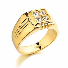 男性のためのブランドTracysWingリング本物のオーストリアのクリスタル18KRGPゴールドカラーファッション結婚指輪#RG90044