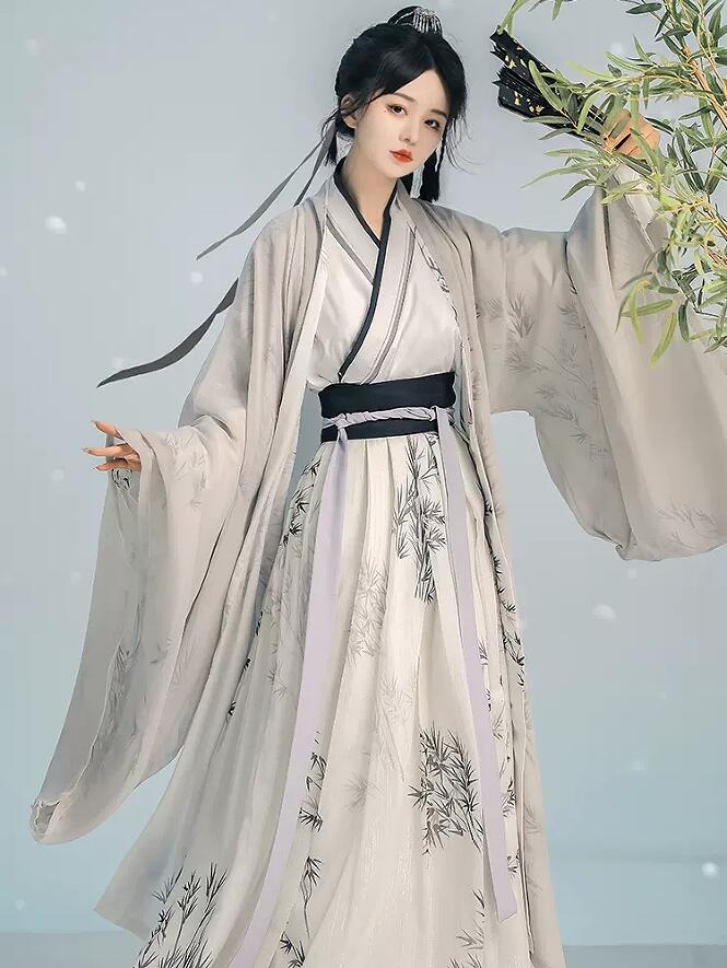 漢服 ドレス 宋朝 コスプレ衣装 竹柄 中国時代劇 中華衣装 レディース メンズ 男女兼用 ユニセックス 大人 華流舞台 ステージ衣裳 ハロウィン衣装 チャイナ服 中国古代服装 宋朝 変装 仮装 漢