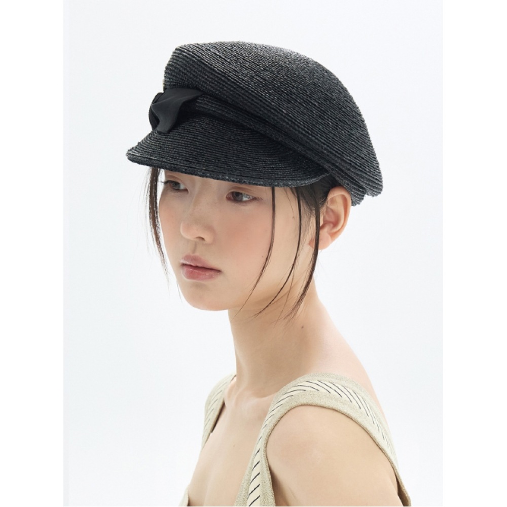BROWNHAT フレンチストローキャスケット-ブラック