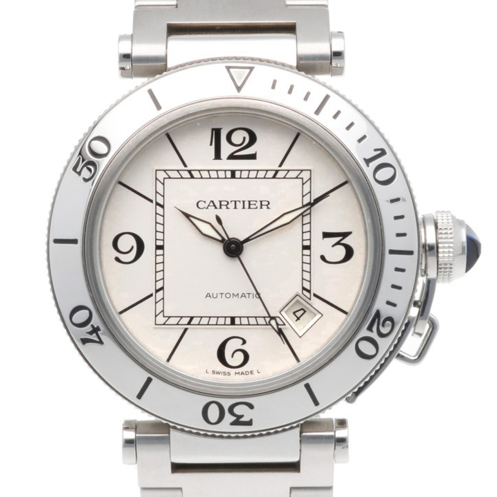 カルティエ パシャ シータイマー 腕時計 ステンレススチール W31080M7 自動巻き 1年保証 CARTIER 中古