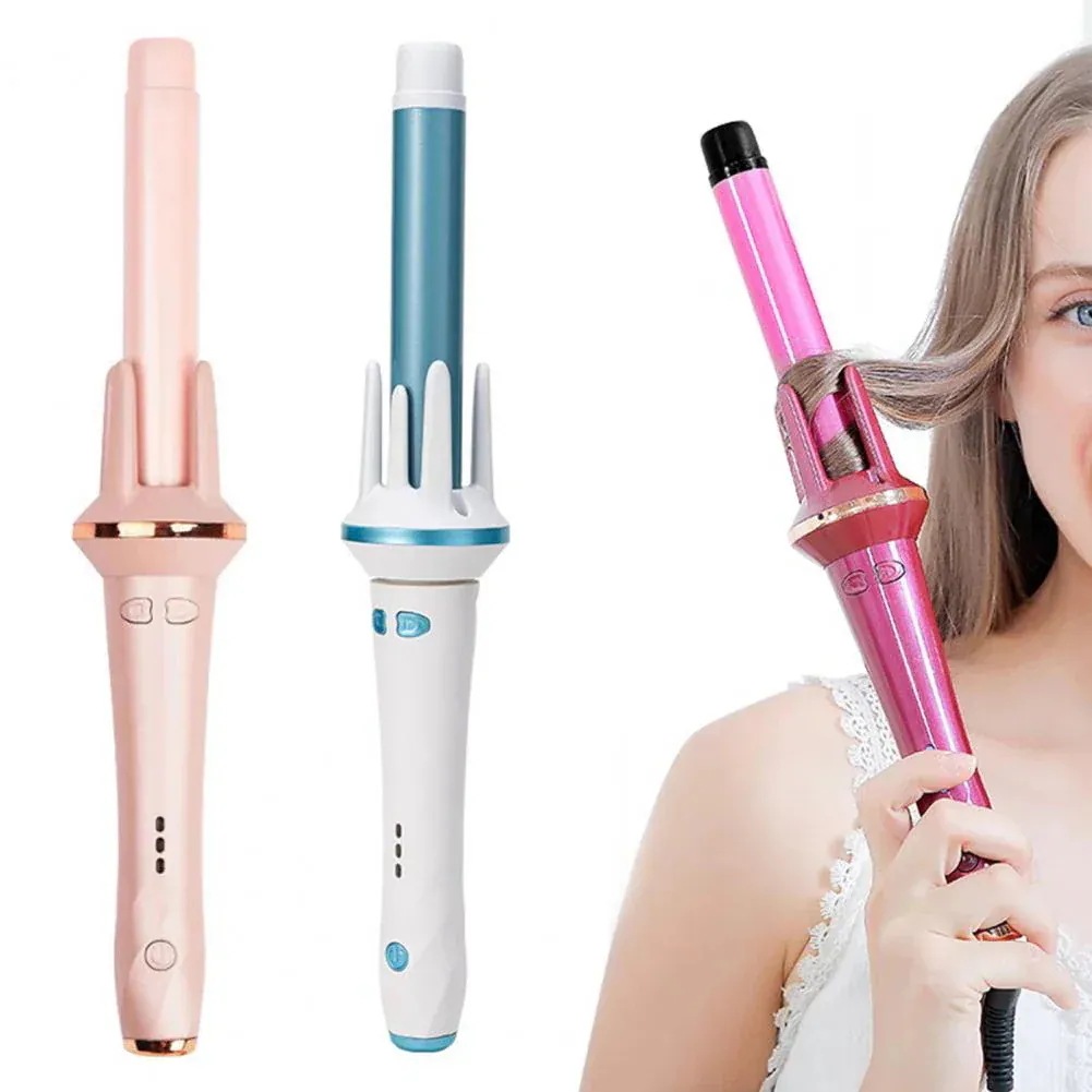 新品自動巻き ヘアアイロン 自動巻き カールアイロン 28ミリメートルカーリングワンドマイナスイオン髪ウェイバーツール圧着ヘアアイロン