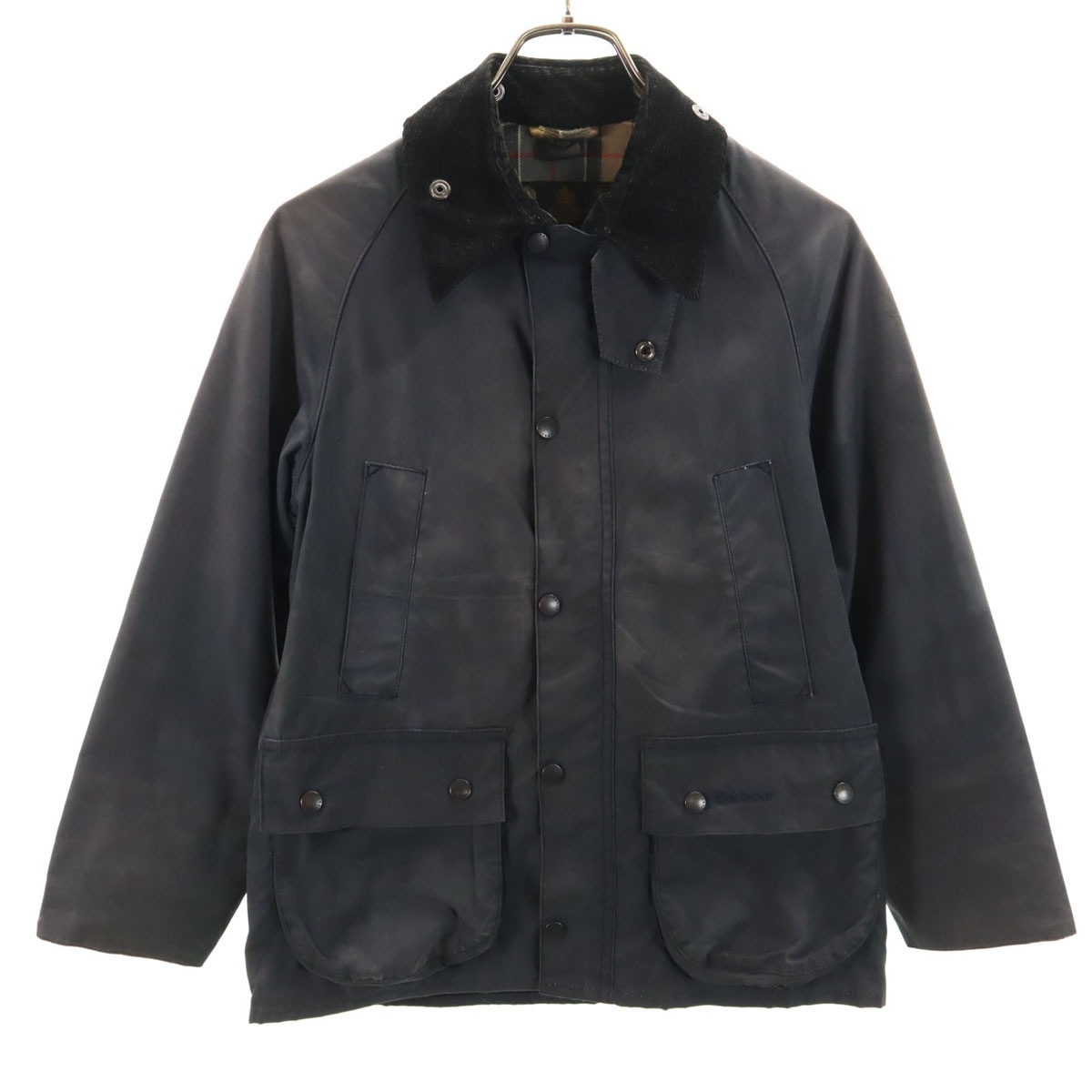 3ワラント イングランド製 ワックス ジャケット L 10-11 チャコールグレー キッズ 古着