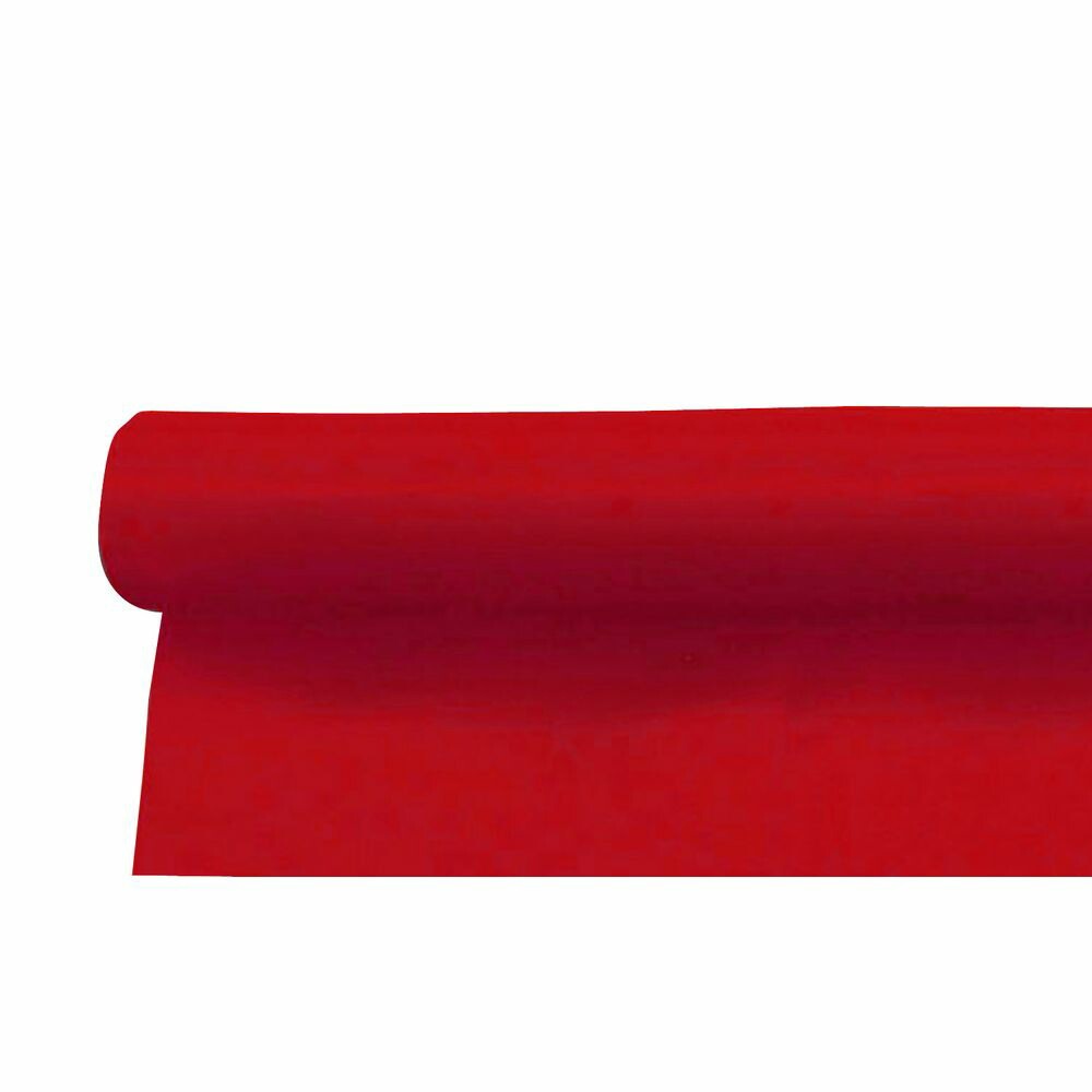 （まとめ買い）サテン布地 赤 4m切売 14180 [x3セット]