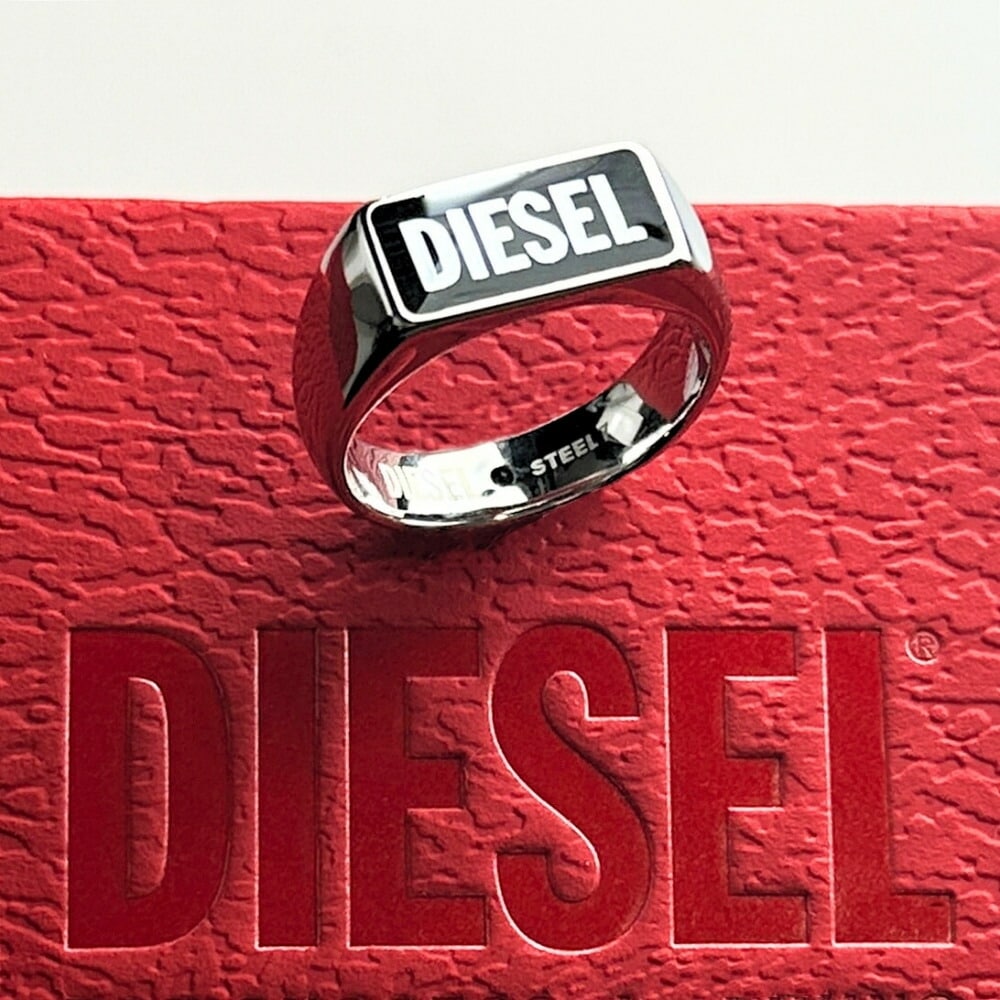 ディーゼル リング 指輪 メンズ レディース ユニセックス ステンレス 選べるサイズ シンプル おしゃれ ブランドアクセサリー 誕生日 結婚式 結婚記念日 プレゼント 夫 妻 彼氏 彼女ギフト シルバ