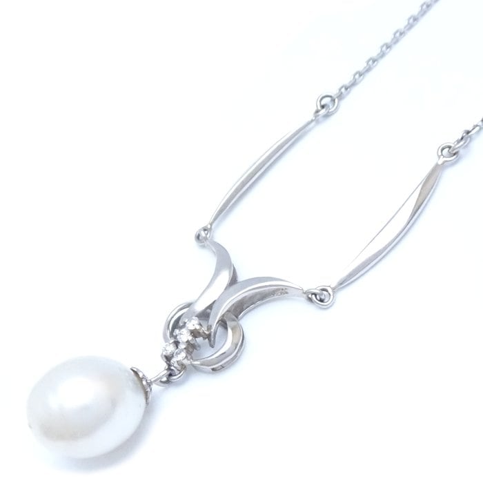ネックレス バロックパール 真珠 ダイヤモンド Pt850プラチナ/75847【中古】