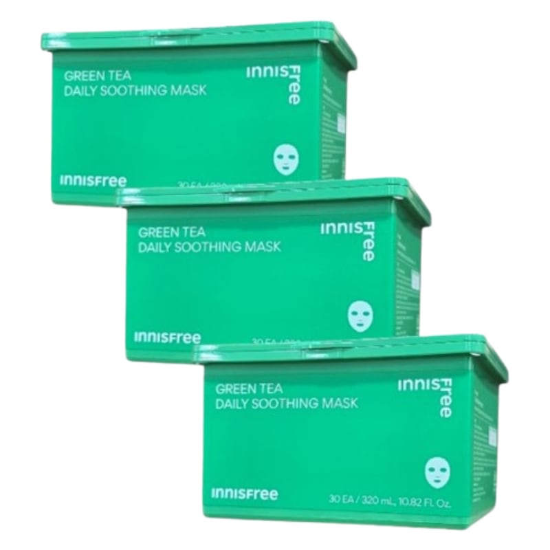 グリーンティーデイリー水分鎮静マスク 30枚×3個セット / たっぷり潤う / 毎日使えるシートパック / メイク前3分ケア / 韓国コスメ 保湿ケア