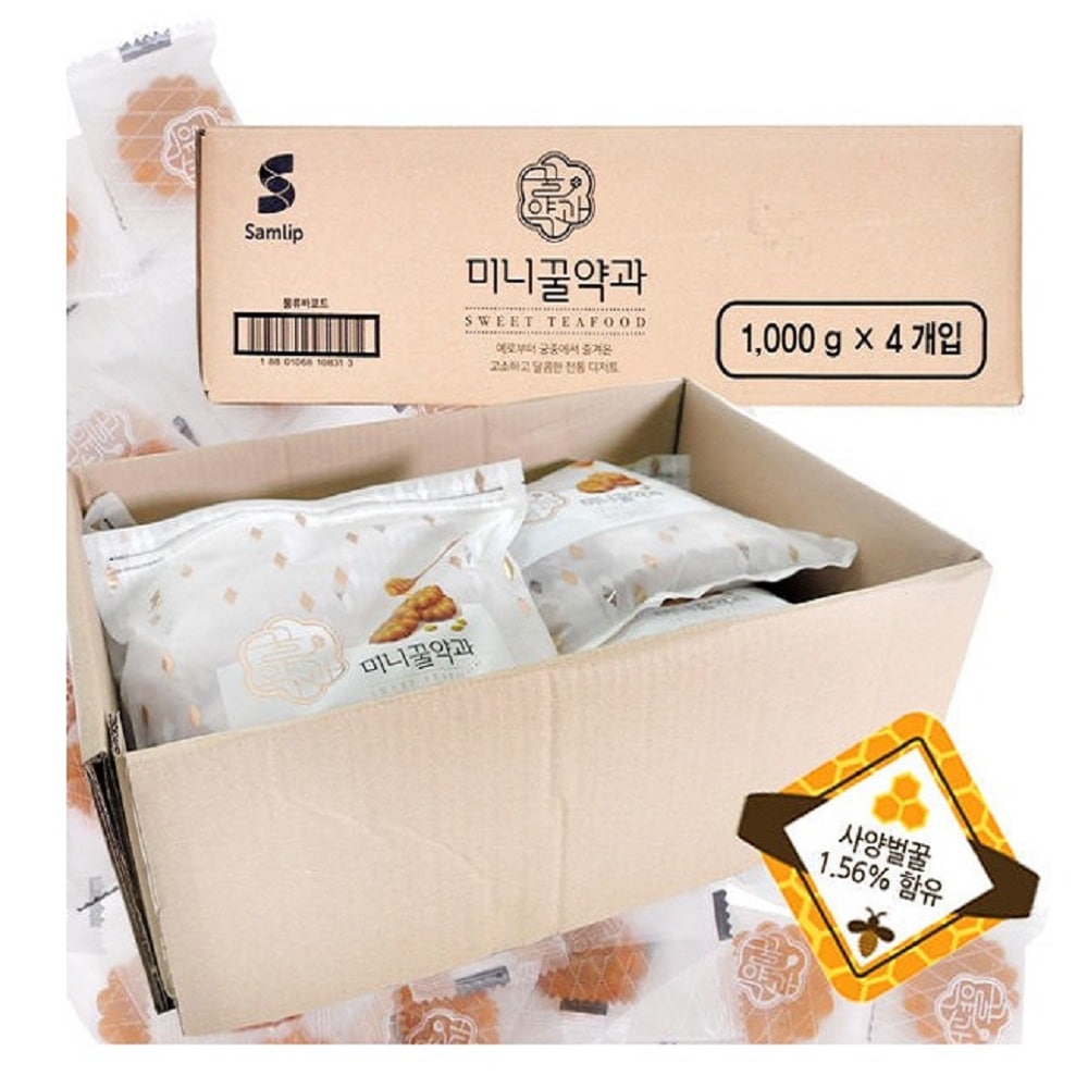 韓国-K MEAL-ミニ蜂蜜薬菓 1kg 1箱（4個入り） 韓国伝統デザート 甘くて香ばしい蜂蜜おやつ-K FOOD
