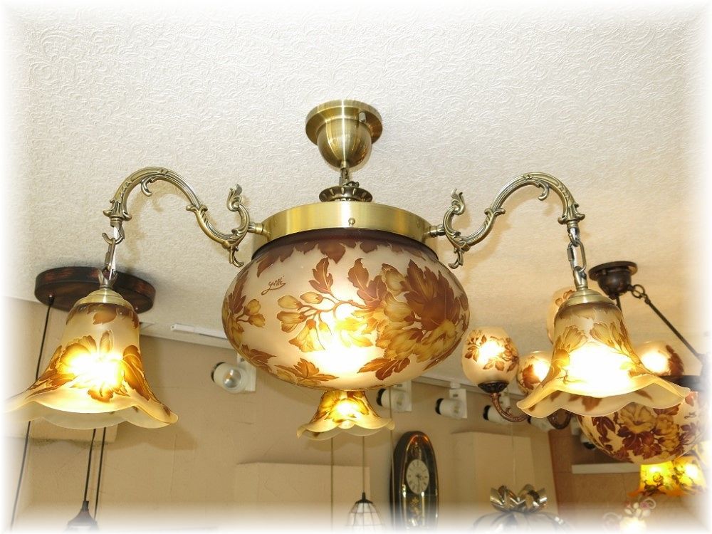 送料無料！　超激安販売新品アールヌーボー様式ガレ風ガラス工芸アンティークシャンデリアAntique /げきやすシャンデリア/ペンダントライト/シーリングライト/照明/LED電球/おしゃれ/アンティーク/照明器具/LED/玄関/アジアン/激安