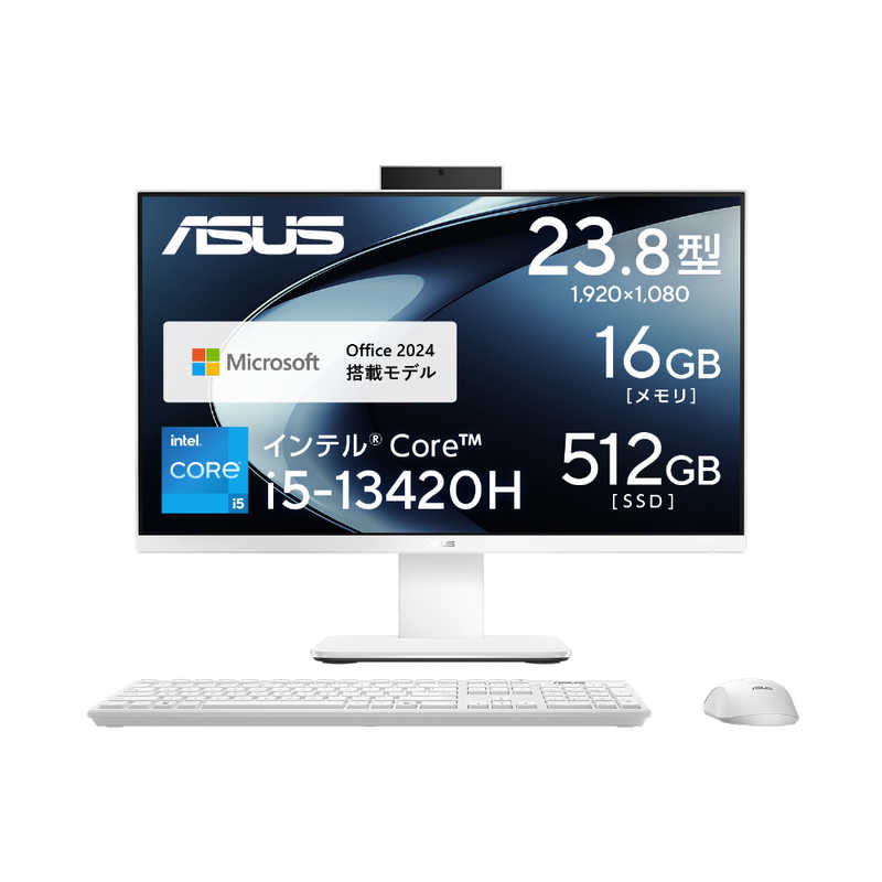 ASUS エイスース　デスクトップパソコン V400 AiO (V440VAK) [23.8型/Win11 Home/Core i5/16GB/512GB] ホワイト　V440VAK-WPC026WS