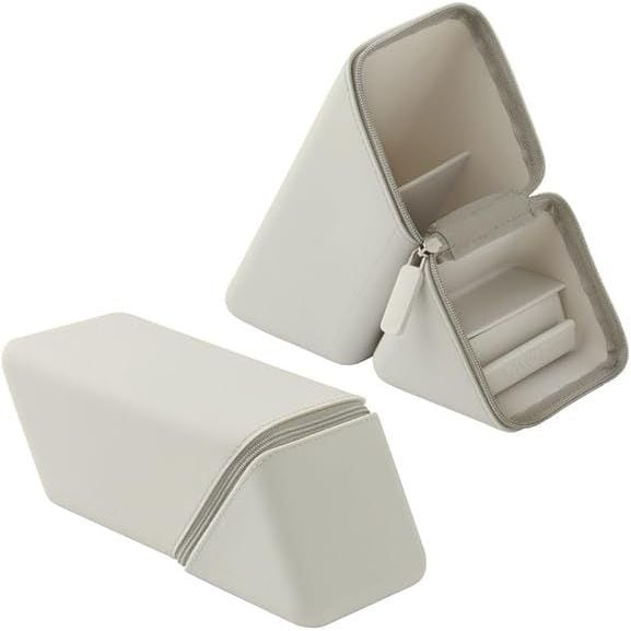 （まとめ買い）カクスタ ワイド 引き出し付 ポータブルペン立て グレージュ FD-2045-GR [x3]