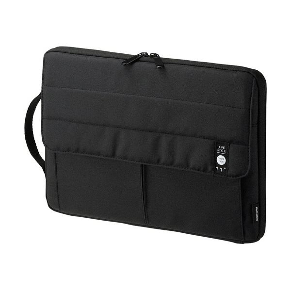 (まとめ) サンワサプライ カジュアルPCインナーケース 11.6型ワイド対応 ブラック IN-CA11BK 1個 (×3セット)