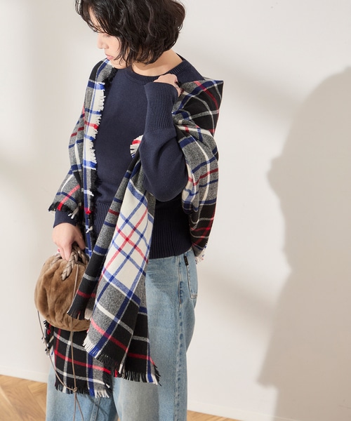 [最安値挑戦]ストール 「」ウルトラファインラムミニバスケットタータンストール レディース