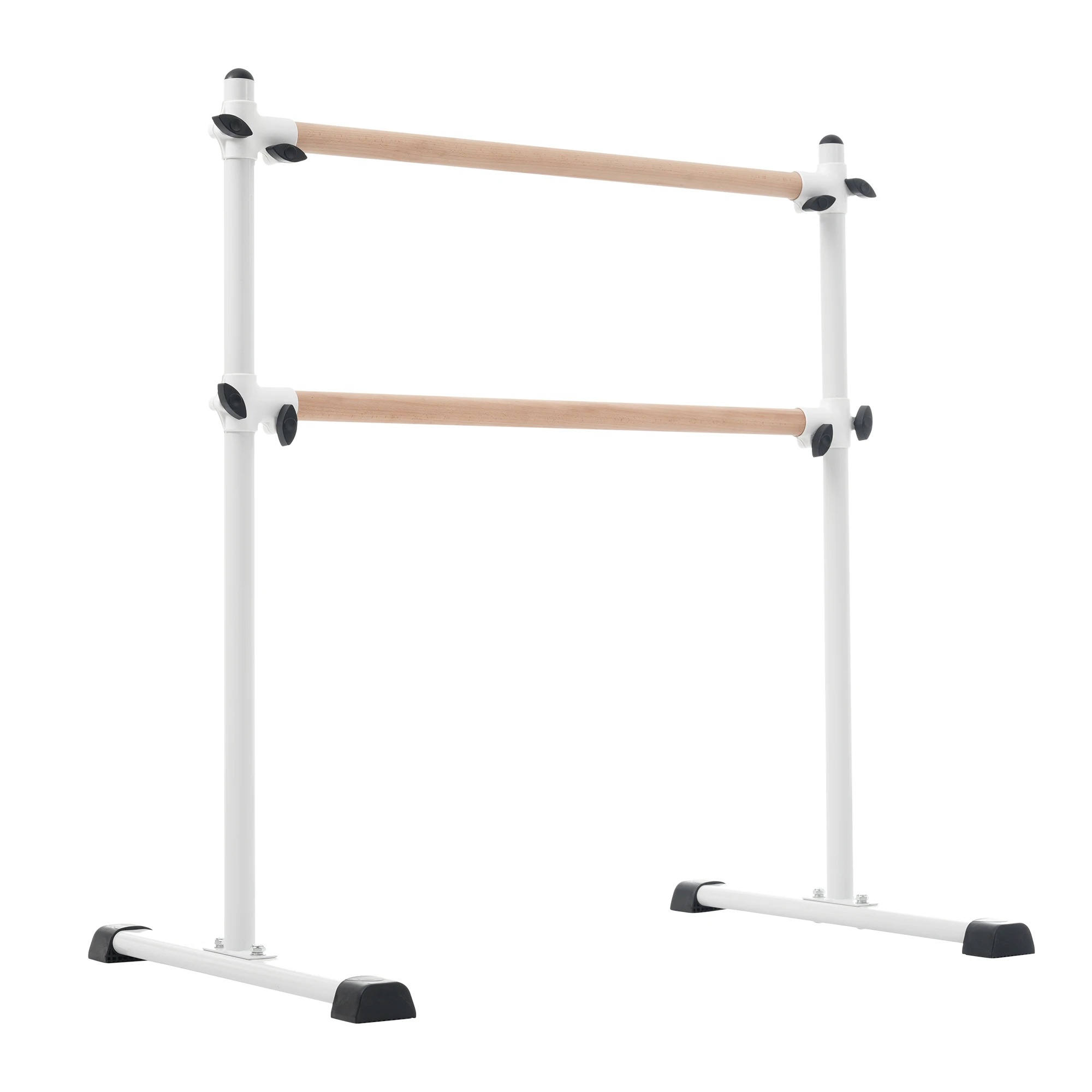 1601バレエバー 2段式 スタンド バレエ バー レッスンバー 高さ 段階 無段階調整 0~105cm 調整 天然木