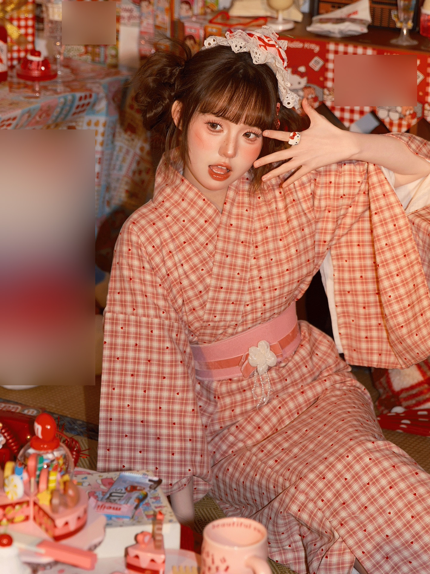 【2026new】 浴衣 セパレート ハート柄 ピンク レディース 二部式 着物 女性和服 女性浴衣 ゆかた