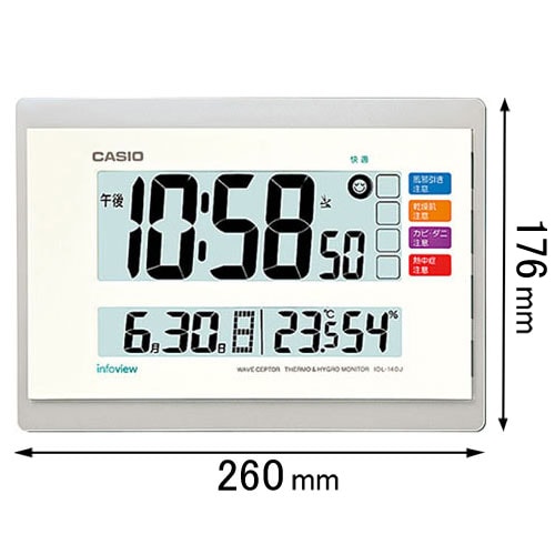 カシオ 電波置き掛け兼用時計 デジタル IDL-140J-7JF