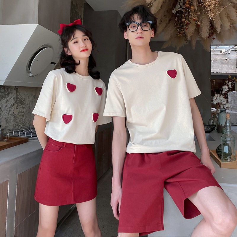 カップル お揃い プレゼント ペアルック カップル スウェット 上下 セット メンズ Tシャツ 半袖 レディース おしゃれ ペアルック 可愛い 綿 カップル お揃い プレゼント 夫婦 Tシャツ おもし Sweethome67 Fr