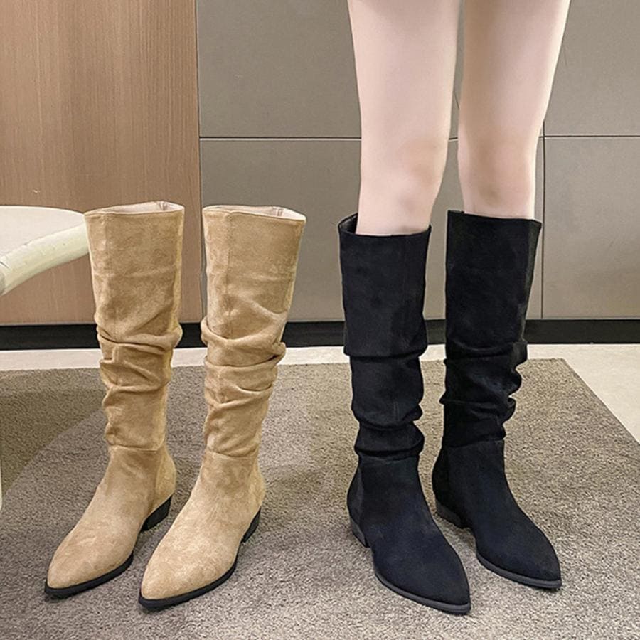 人気の新作先行発売レディーススエード調ブーツ ロングブーツ【短納期】