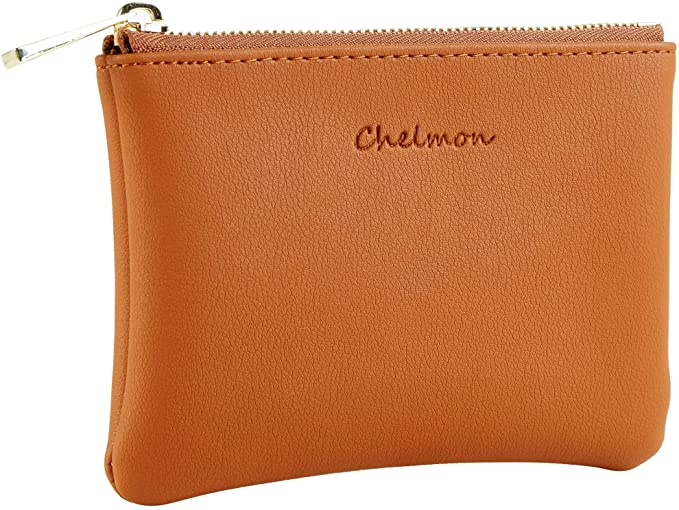 男性用ファスナー付きチェルモンビーガンレザー小銭入れポーチ小銭入れ女性用#010