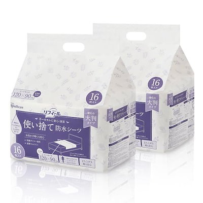 他サイト： アイリスオーヤマ(IRIS OHYAMA) 使い捨て防水シーツ 大判タイプ ミドルサイズ 120cm×90cm 32枚入の商品画像