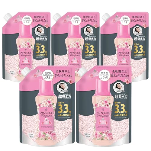 レノア ハピネス アロマジュエル 香り付け専用ビーズ ブルーミングブロッサム 詰め替え 1410mL×5袋 [大容量] [ケース品] 柔軟剤と一