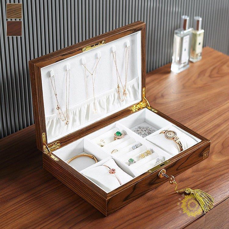 アクセサリー用品 ジュエス 清楚 仕切り 収納ボックス スクエア ジュエリー 多機能 ブラウン ケース 四角 大容量 ジュエリー収納30%までに制限収納用品