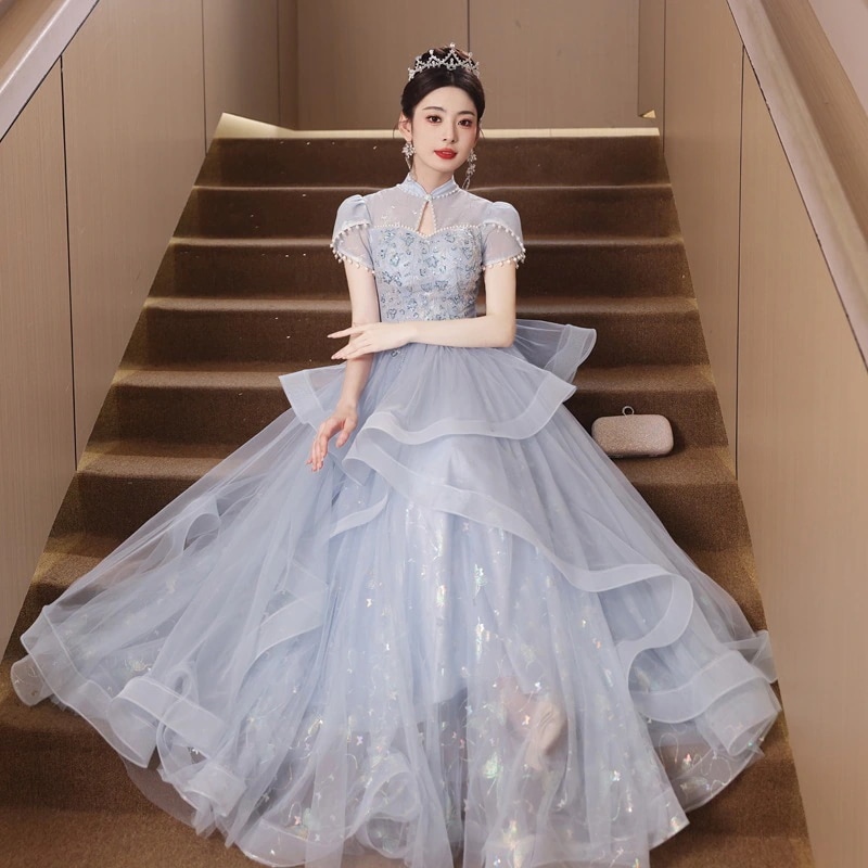 イブニングドレス 2025 夏の新スタイルライト高級ハイエンド成人式卒業ドレススカート女性宴会プリンセスドレス気質 5,764円