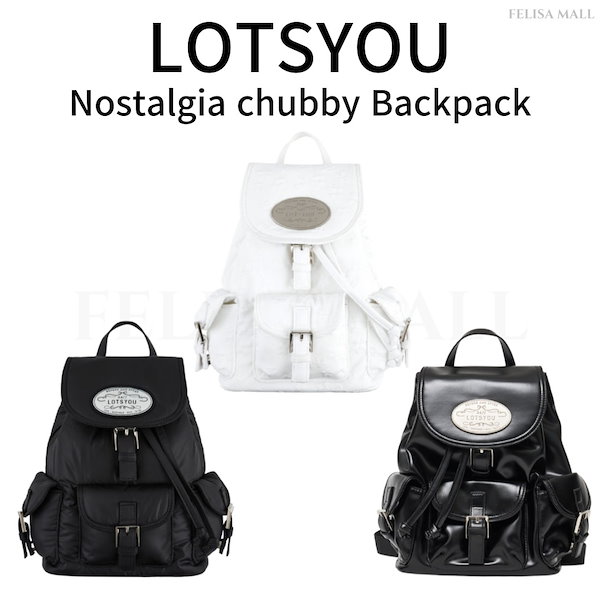 【日本未発売】BLACKPINK ジェニ着用 LOTSYOU リュック ジェニー着用人気【LOTS YOU】Nostalgia chubby Backpack Black