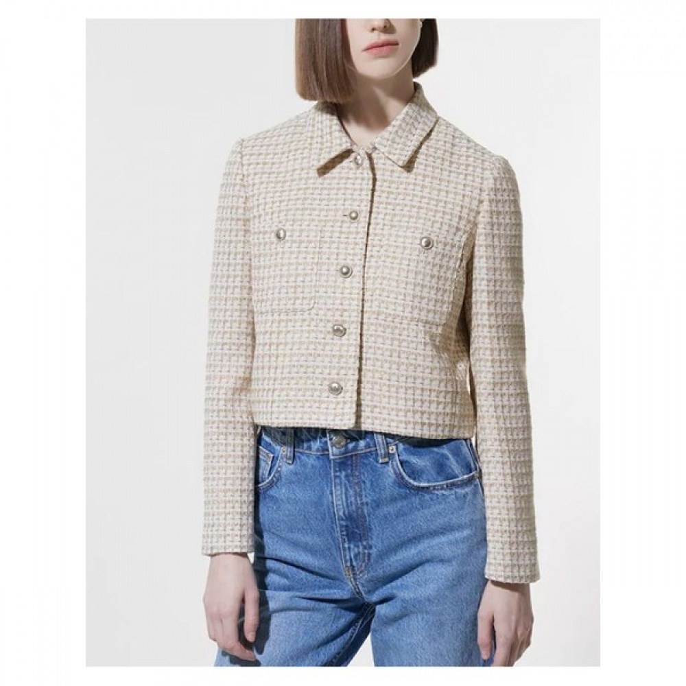 [リスト] ゴールドボタンクロップドウール混ツイードジャケット (価格:348,000ウォン)