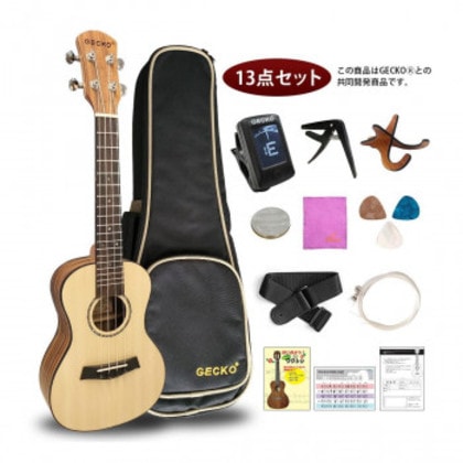 GECKO(ゲッコー)×アーバン通商 ウクレレ(充実の13点セット) 23インチ コンサート U23SA NA