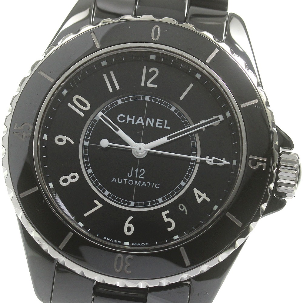 シャネル CHANEL H5697 J12 黒セラミック デイト 自動巻き メンズ _831455【中古】
