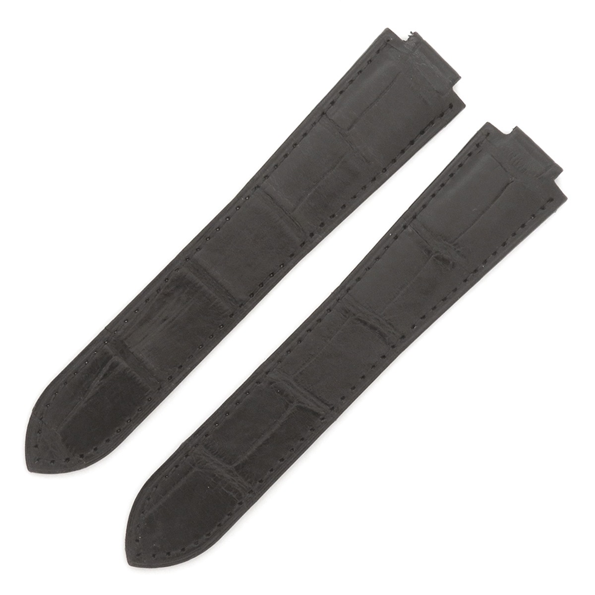 バロンブルー用 クロコバンド メンズ 純正 替え クロコ Dバックル用 ベルト ストラップ 22ｍｍ 黒