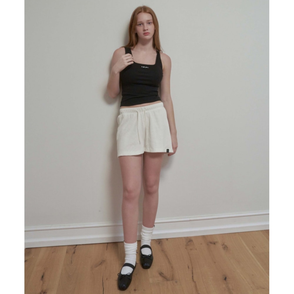 INJIACTIVE ワッフルショーツアイボリー