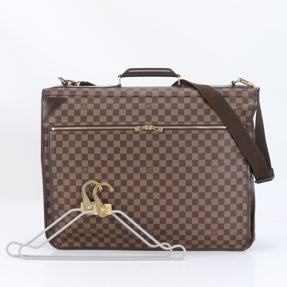 極美品 ダミエ レザー×コーティングキャンバス 2WAY ガーメント 斜め掛け ボストン スーツケース キャリーケース 出張 旅行 ビジネス A4 メンズ EEE CP30-8 中古