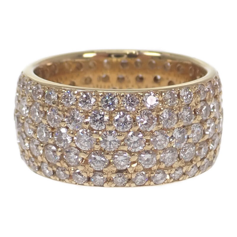 K18YG デザインジュエリー フルパヴェダイヤモンド リング K18イエローゴールド ゴールド 10号 ダイヤモンド レディース【Nランク】