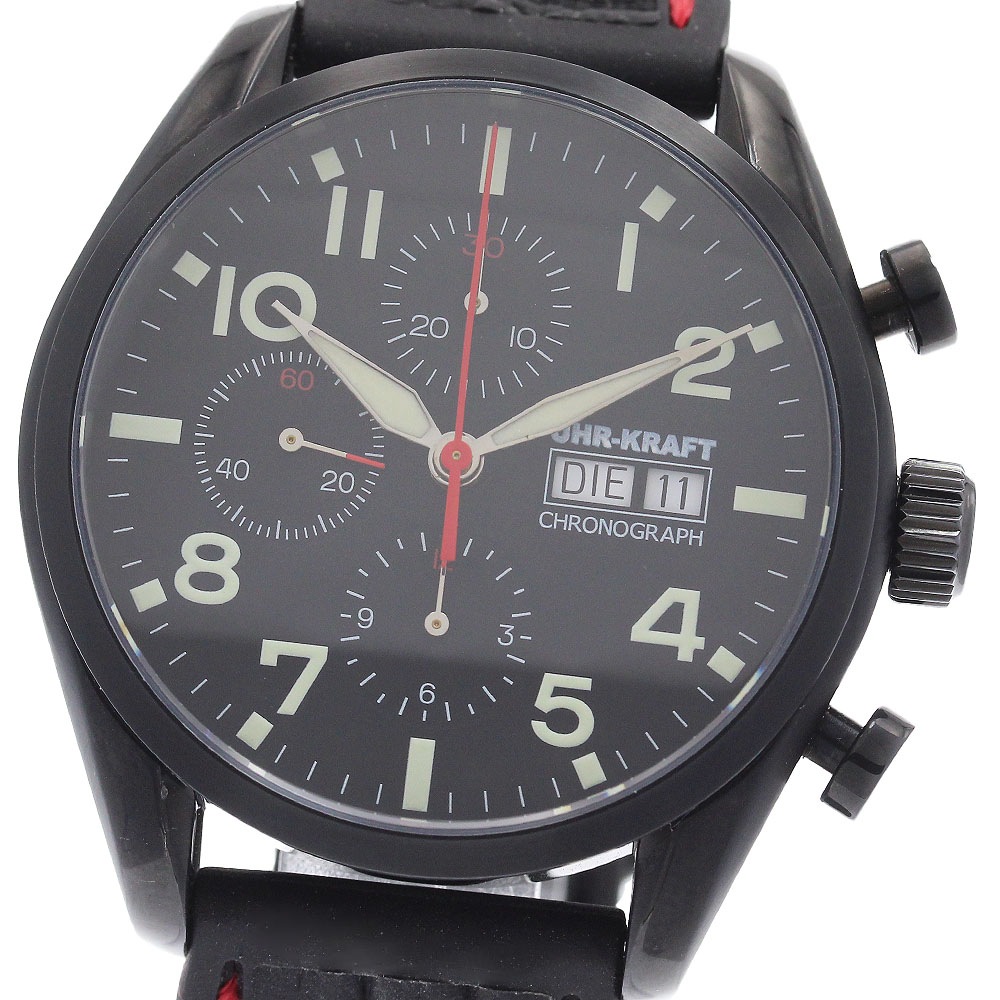 ウワークラフト UHR-KRAFT クロノグラフ デイデイト 自動巻き 極美品 _957697【中古】