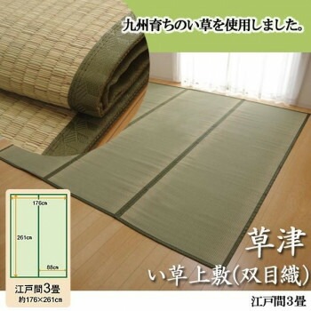 純国産　草津　い草上敷（双目織）　江戸間3畳　1100633