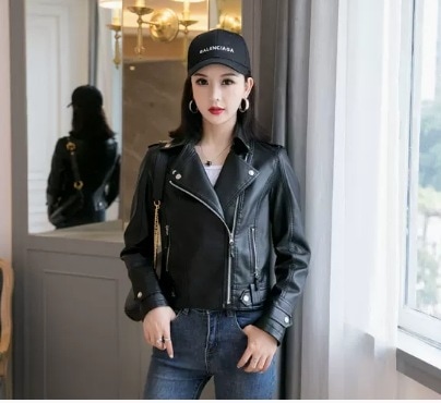 タイトライーダースジャケット アウター ジャケット タイト スリム カジュアル ライダースジャケット ショート丈 ジャケット 袖あり 襟付き かわいい 可愛い きれいめ シンプル