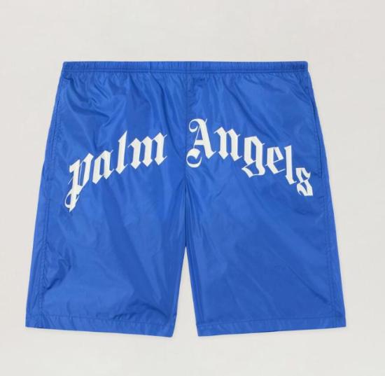 PALM ANGELS Men Swim Pants PMFD018S26FAB001 4703 COBALT BLUE OFF WHITE