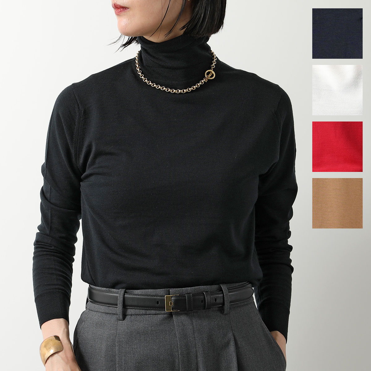 JOHN SMEDLEY ジョンスメドレー セーター LENA レナ MODERN FIT モダンフィット レディース タートルネック 30G ニット 長袖 無地 カラー5色