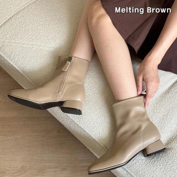 女性ミドルヒールアンクルショートブーツ MT52