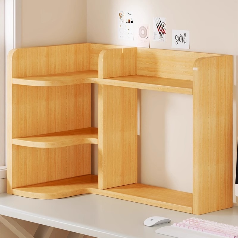 コーナーシェルフデスクトップ多機能木製本棚寮のマルチレベルストレージラック家庭学習帳オーガナイザー