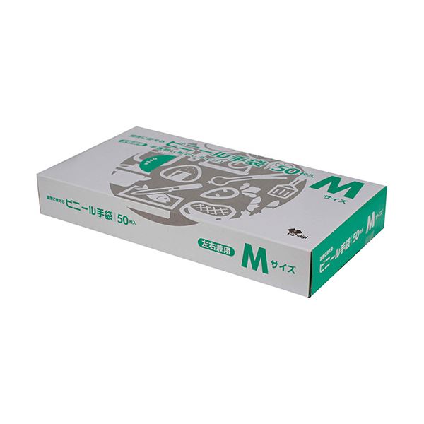 （まとめ）やなぎプロダクツ 調理に使えるビニール手袋 M TB-105 1パック（50枚）[x10]