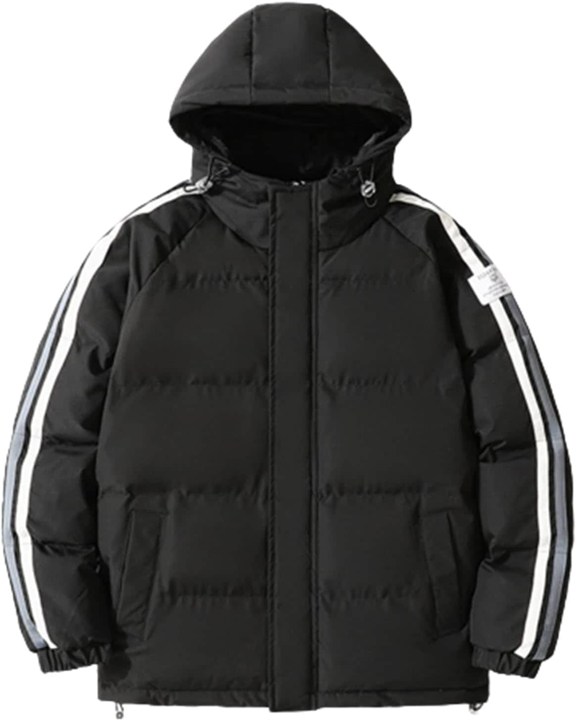 中綿ジャケット メンズ ダウンコットン 厚手 保温アウター 冬 綿服 綿入れジャケット フード付き 防寒 ストライプ おしゃれ カジュアル 大きいサイズ アウトドア 通勤 通学 ハイキング