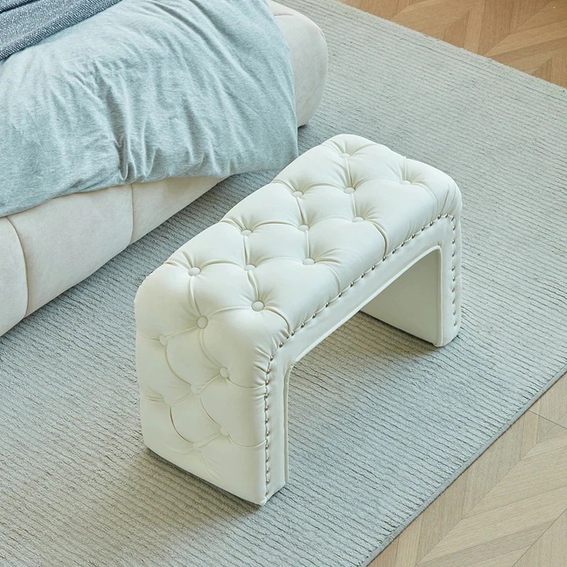スツール 北欧 モダン ボタンタフティング デザイン 高反発クッション オットマン おしゃれ インテリア ドレッサー チェア ホワイト 25,985円