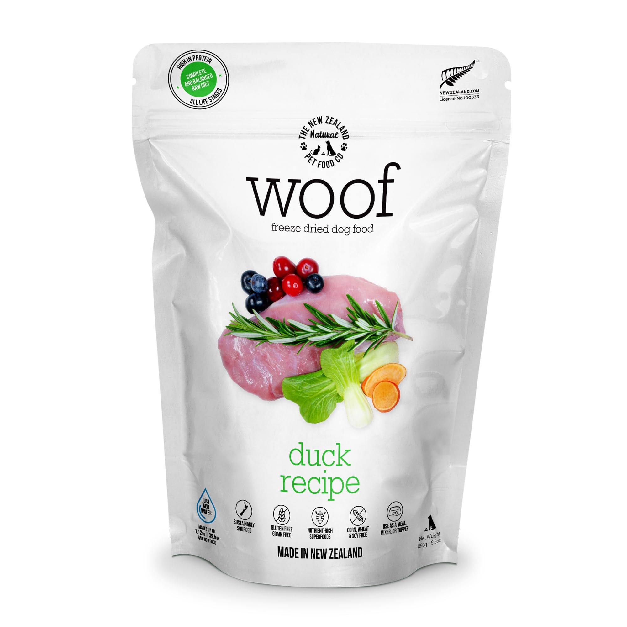 Earthborn Holistic WOOF ワフ フリーズドライドッグフード ダック 280g