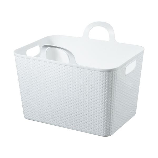 （まとめ）ヒマラヤ化学 アミーゴバケット 角 M型 ホワイト 1個 [x5セット]