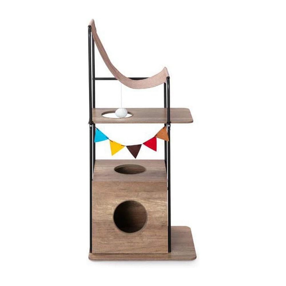 猫用おもちゃ キャットウッディシェルフ ブラウン PUS-130 高さ130cm