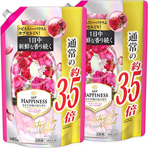 【まとめ買い】 レノアハピネス 柔軟剤 アンティークローズ&フローラル 詰め替え 超特大 1485mL × 2個